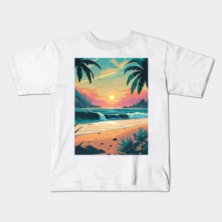 Beach, Tropical ocean Kids T-Shirt